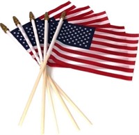 Qty of 100 Mini American Flags 6x4 Inch