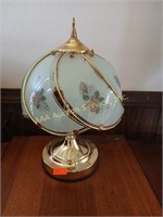 Floral Touch Lamp with Glass Shades and gold tone
