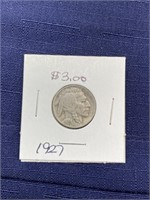 1927 Buffalo nickel coin