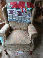 Wing Back Chair recliner with floral upholstery