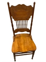 Single Oak pressed back chair