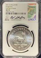 2021 S.Africa $1Krugerrand 1st Day Issue NGC MS-70