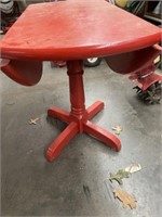 Small red drop leaf table