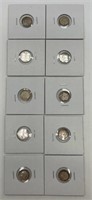 (10) 1944 Netherlands Silver 10 Cent Coins