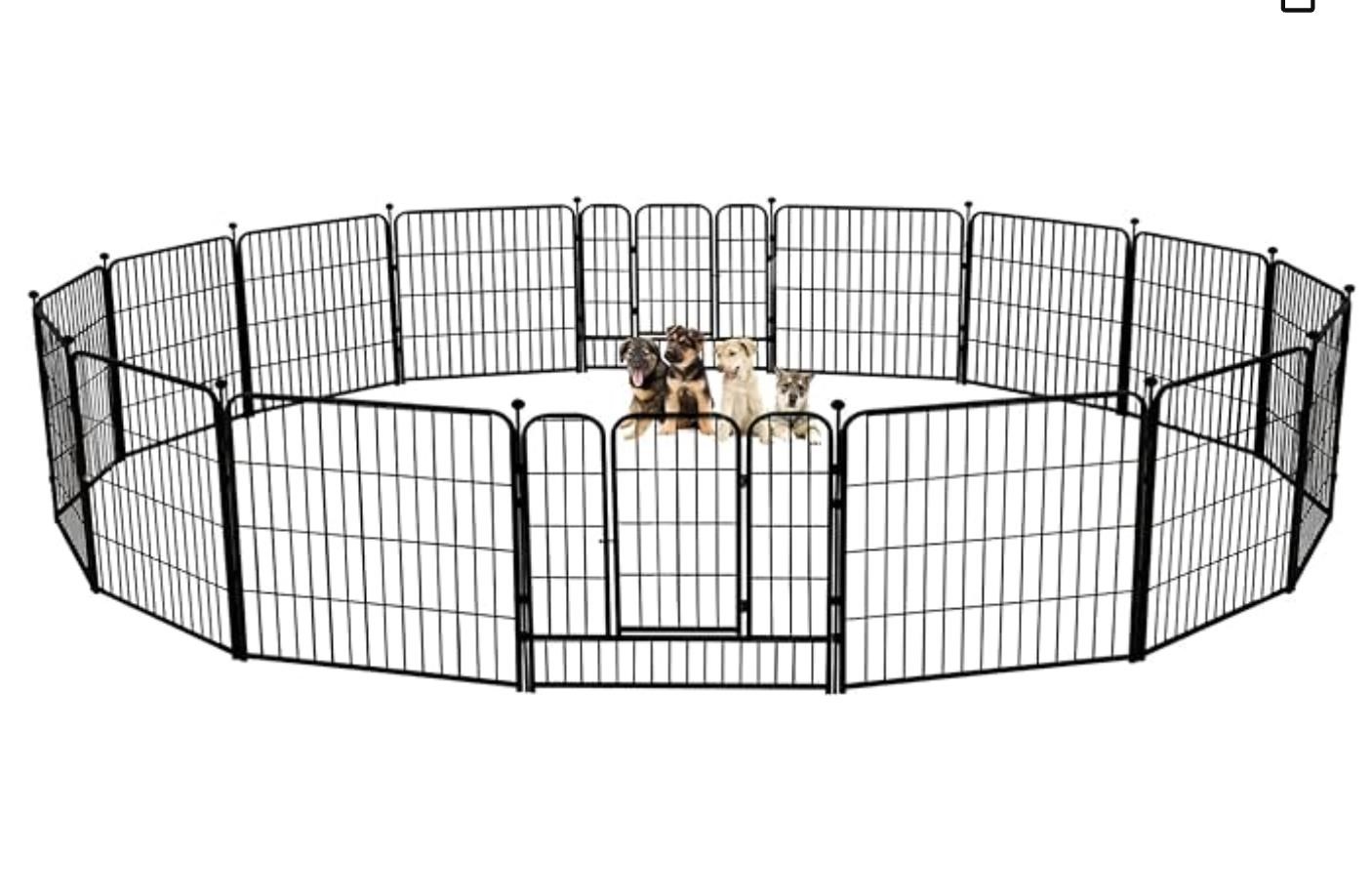 Seiyierr Metal Dog Fence for Camping, Foldable Do