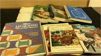 Quilting book and cookbooks