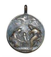 Rare 18c. Italian Bronze Religious Medal