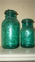 Glass Eagle jars w/ tops