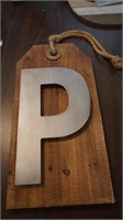 Wood & Metal "P" sign