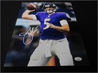 JOE FLACCO SIGNED 11X14 PHOTO RAVENS JSA COA