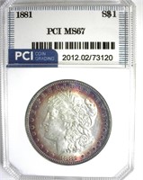 1881 Morgan MS67 LISTS $21000