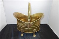 BRASS ASH BUCKET ON LEG 12" LONG