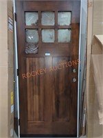 Brown Wooden Door w/ Top Windows