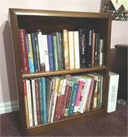 Spiritual and cookbooks and shelf