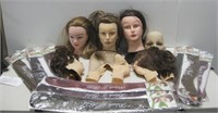 Assorted Beautician Mannequins & Wigs Pictured