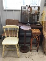 Plant Stand, Chairs, Lamps, Box Fan