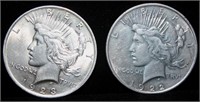 Coins - Peace Dollars (2) 1922, 1923