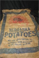 Vintage Nebraska Potatoes Burlap Sack