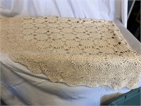 Crocheted 56 x 72 Ecru Table Cloth