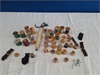 Wood Spools Of Thread And More