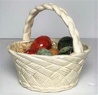 Fitz & Floyd Basket & Stone Eggs