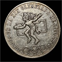 1968 MEXICAN 72% SILVER OLYMPICS 25 PESOS