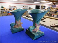 Pair of Roseville Vase Bookends