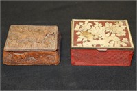 2 Trinket Boxes-1 Decorated with Pointer Hunting