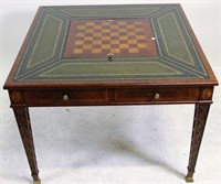 MAITLAND-SMITH TOOLED LEATHER TOP GAME TABLE