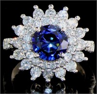 14k Gold 4.70 ct Sapphire & Diamond Ring