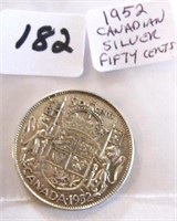 1952 Canadian Silver Fifty Cents Coin