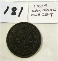 1905 Canadian Large One Cent Coin