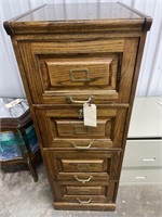 Wooden 4-Drawer File Cabinet - some scratches