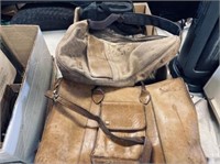 BOX LOT: LEATHER CASES, BAGS