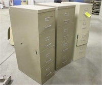 (3) Filing Cabinets, Approx 15"x25"x52"