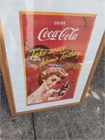 1994 Coca cola collectors club poster framed