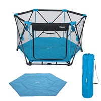 6 Panel Play Pen for Infants  53Wx30H  Blue