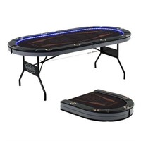 Barrington 10-Player Poker Table  LED Lights