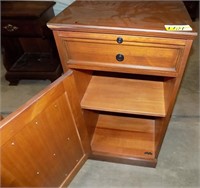 CABINET WITH WRITING DESK PULL OUT, SHELVES,