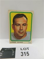 1963 TOPPS LONNIE DENNIS CFL FOOTBALL CARD