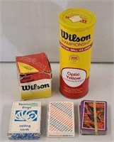 Vintage Wilson Tennis Balls & Baseball 70's