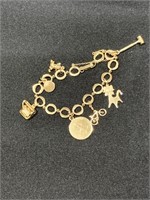 Charm Bracelet With Charms Marked 14K 26.8g