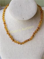amber color necklace choker 17" baroque