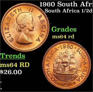 1960 South Africa Half Penny KM# 45 Grades Choice