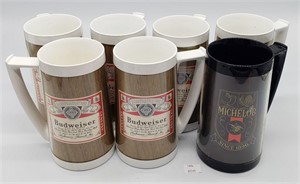 West Bend Thermo-Serve Mugs (6) Budweiser Design &