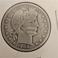 1908 Barber Half Dollar