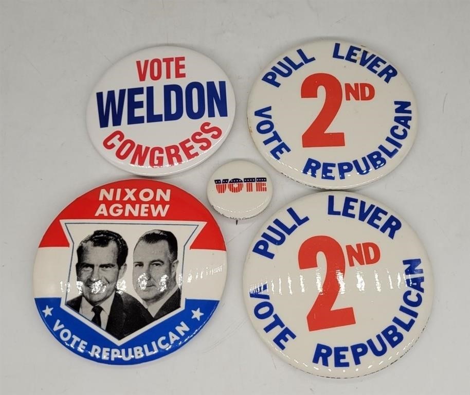 Pinback Lot (5) - Nixon Republican Weldon Congress
