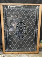 Leaded Glass Window in Wood Frame