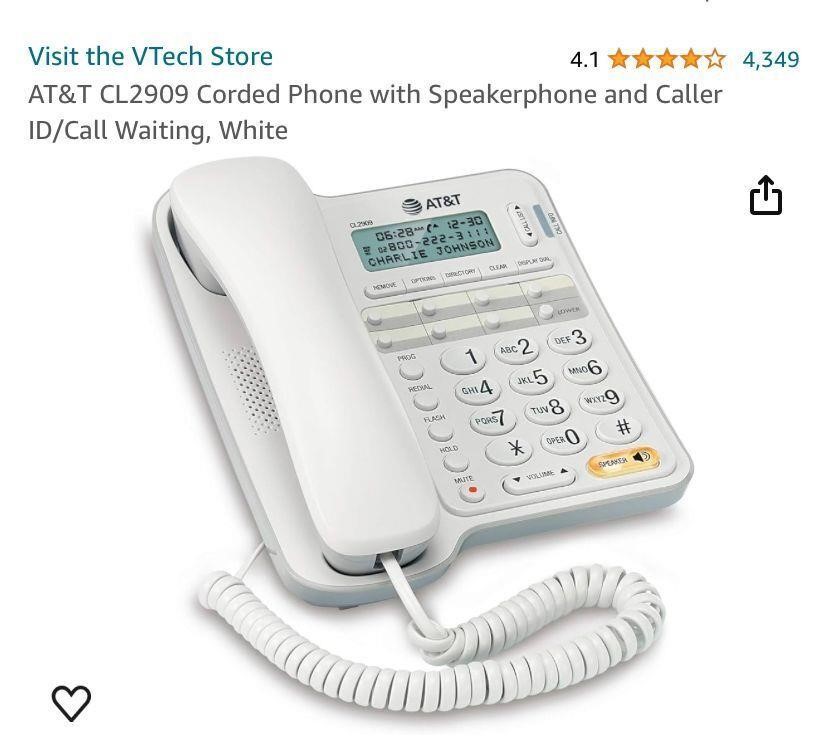 Corded Phone with Speakerphone and Caller