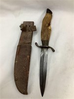 Czechoslovakia Hunting Knife w/ Deer Ft. Handle,